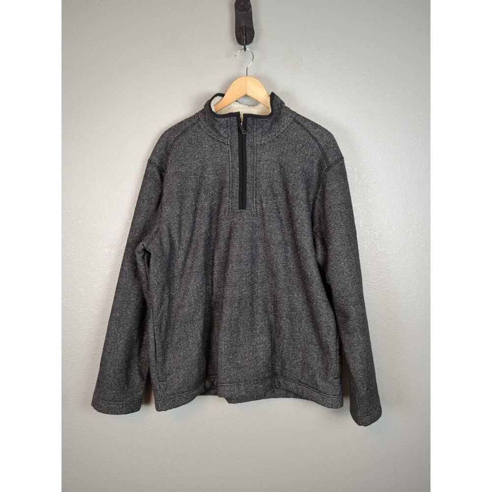 Orvis Classic Collection Mens 1/4 Zip Pullover Fleece Sherpa Lined Size XL Gray